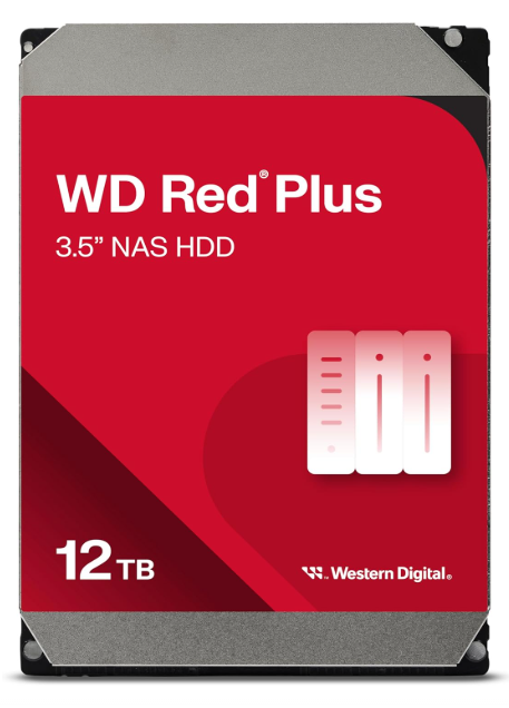 דיסק קשיח פנימי 3.5 Western Digital 12TB HDD Red Plus 512MB Cache
