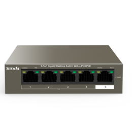 מתג לא מנוהל Tenda 5 Port With 4 PORT POE Gigabit Switch 63W