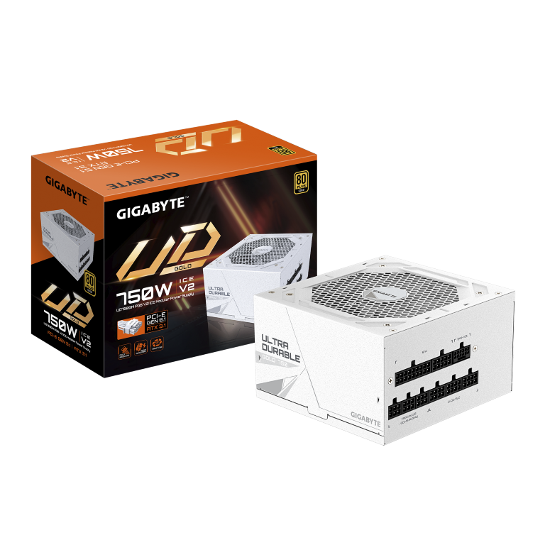 ספק Gigabyte UD750M PG5 V2 ICE 750W 80 Plus Gold ATX 3.1 PCIE 5.1