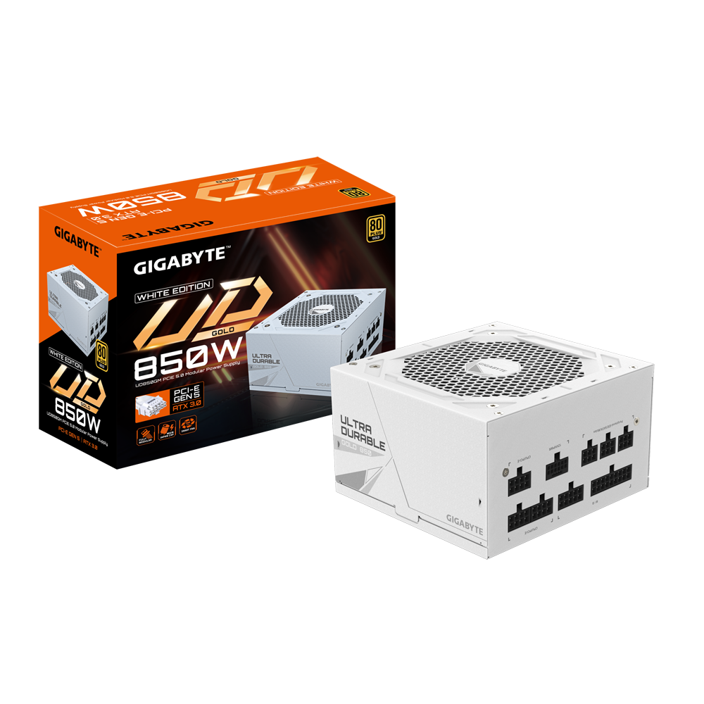 ספק כוח Gigabyte UD850GM PG5 WHITE 850W 80 Plus Gold PCIE 5.0