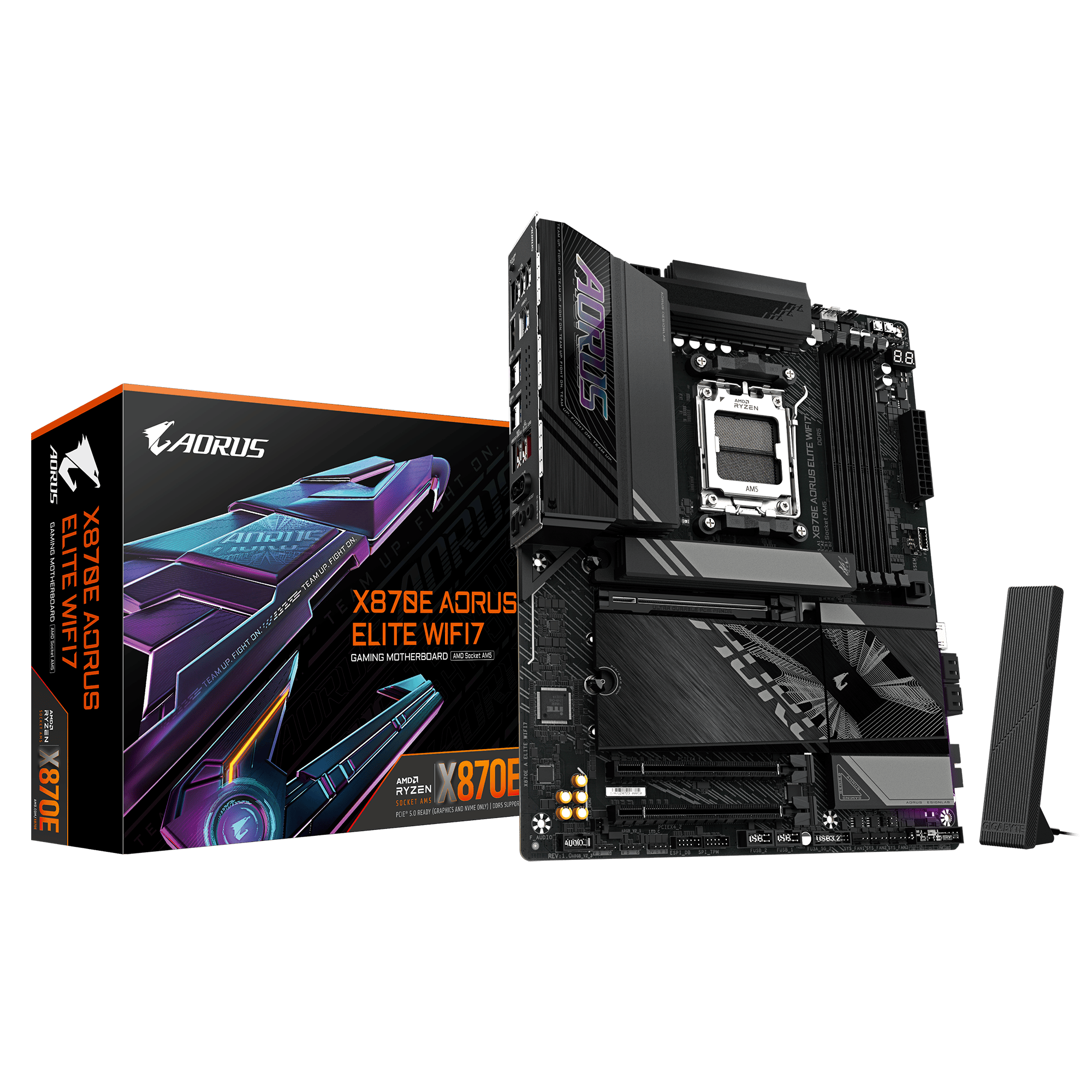לוח אם GIGABYTE X870E AORUS ELITE WIFI7 ATX DDR5 AM5 BT 2.5GBE LA
