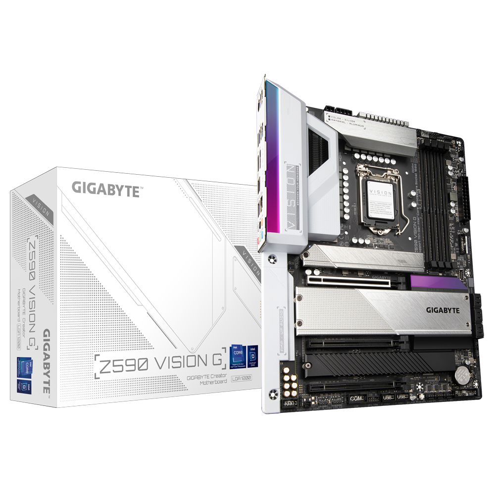 לוח אם למעבדי אינטל דור Gigabyte Z590 VISION G White  10-11