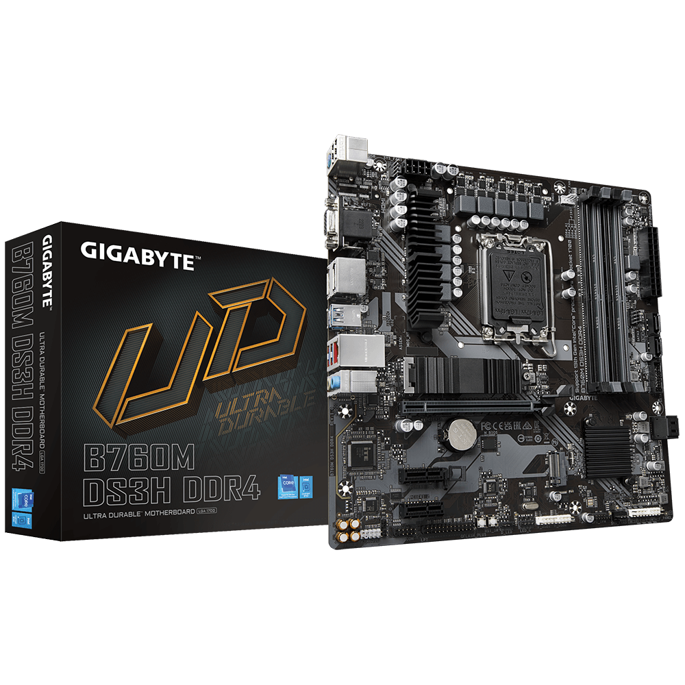 לוח Gigabyte B760M DS3H DDR4 LGA1700 MultiviewX4 Micro-Atx