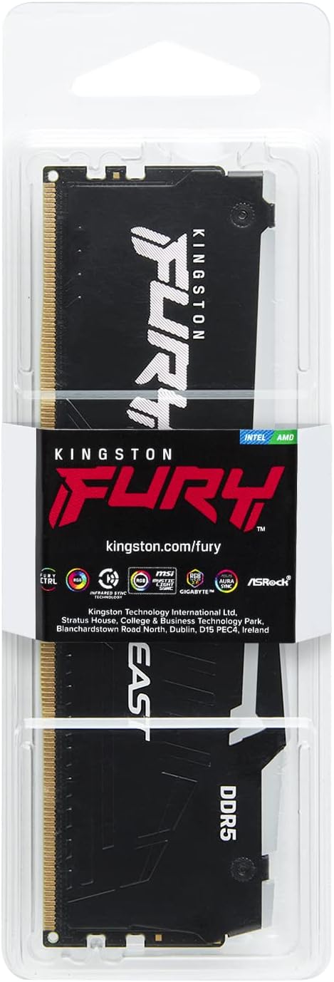 זכרון Kingston Fury Beast DDR5 32GB 2X16 6400MHZ CL32 INTEL XMP