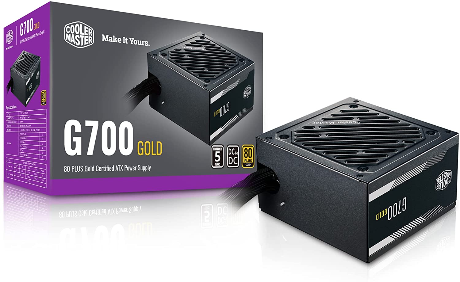 ספק כוח Cooler Master G700 GOLD 80 Plus GOLD 120MM Fan
