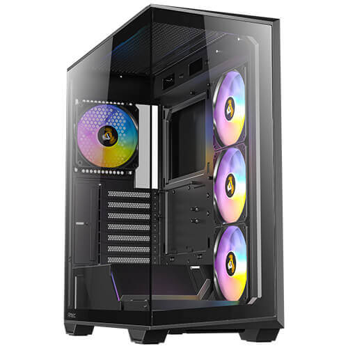 מארז שחור Antec C3 ARGB Mid-Tower ATX 4x ARGB FANS Incl Type-C