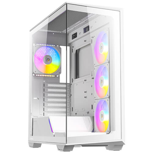 מארז לבן Antec C3 ARGB Mid-Tower ATX 4x ARGB FANS Incl Type-C