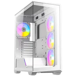מארז לבן Antec C3 ARGB Mid-Tower ATX 4x ARGB FANS Incl Type-C
