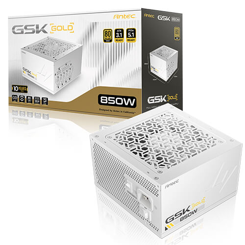 ספק Antec GSK850 V2 WHITE 80 Plus Gold Modular ATX 3.1 PCIE 5.1