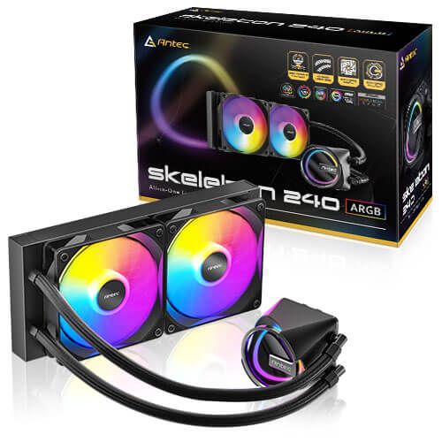 קירור נוזלי כפול Antec SKELETON 240 ARGB Black INTEL/AMD