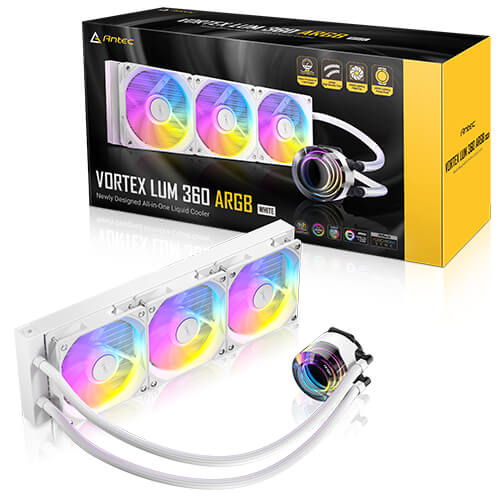 קירור נוזלי משולש לבן ANTEC VORTEX LUM 360 WHITE ARGB 280W TDP