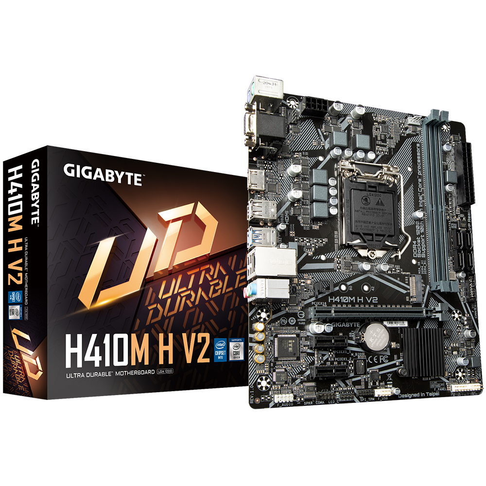 לוח אם אינטל דור 10 Gigabyte H410M H V2 2.0 Micro-ATX LGA1200