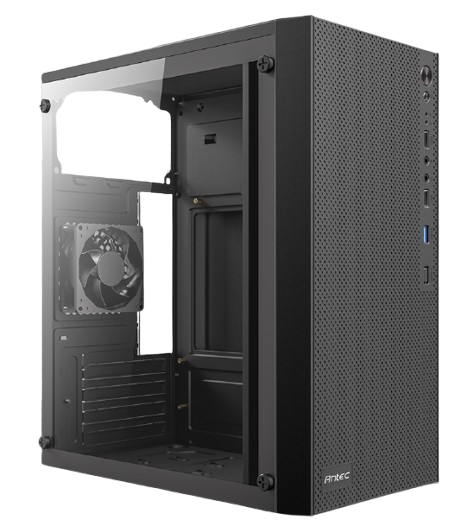 מארז Antec ST10M TG Mini Tower Micro-Atx Black Glass Side Panel