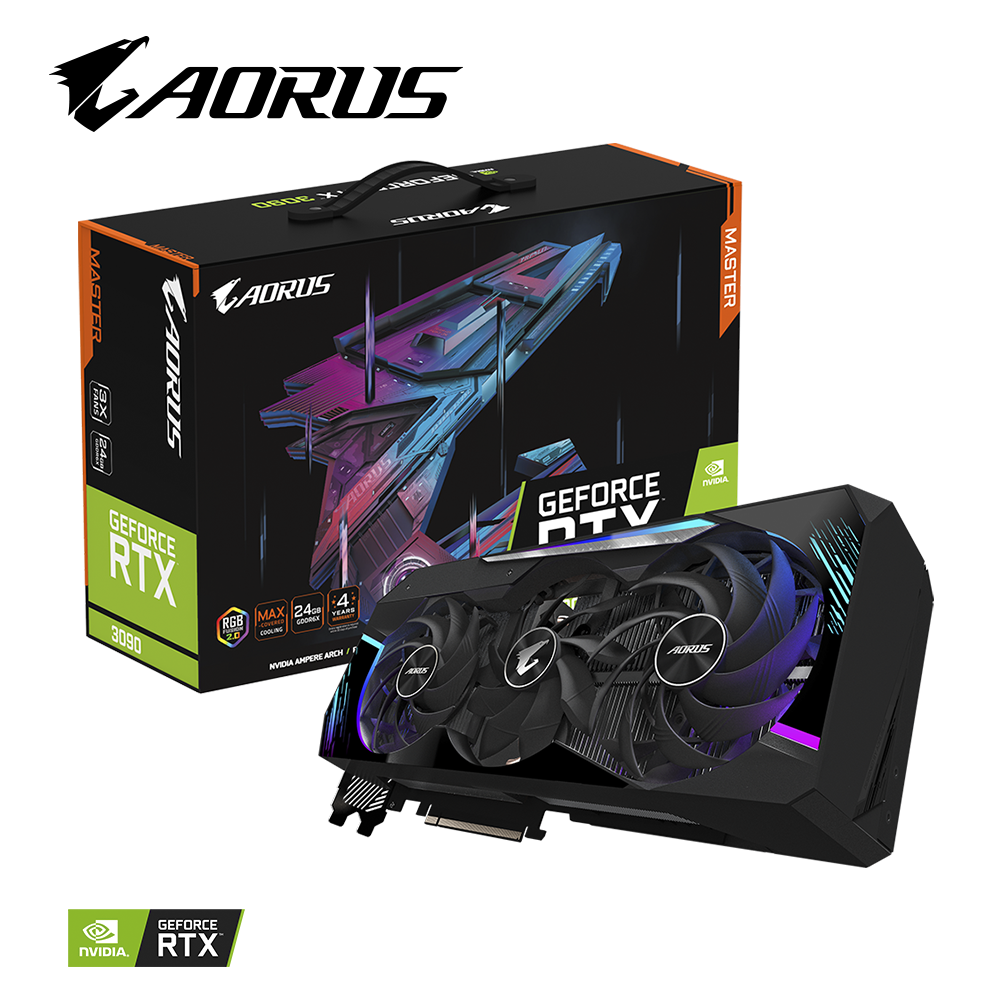 כרטיס מסך GIGABYTE GeForce RTX 3090 AORUS MASTER 24GD 2.0 LHR