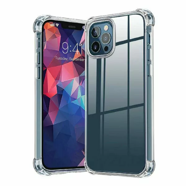 מגן אחורי שקוף עם ארבע פינות בולמות זעזועים לאייפון 11 פרו מקס