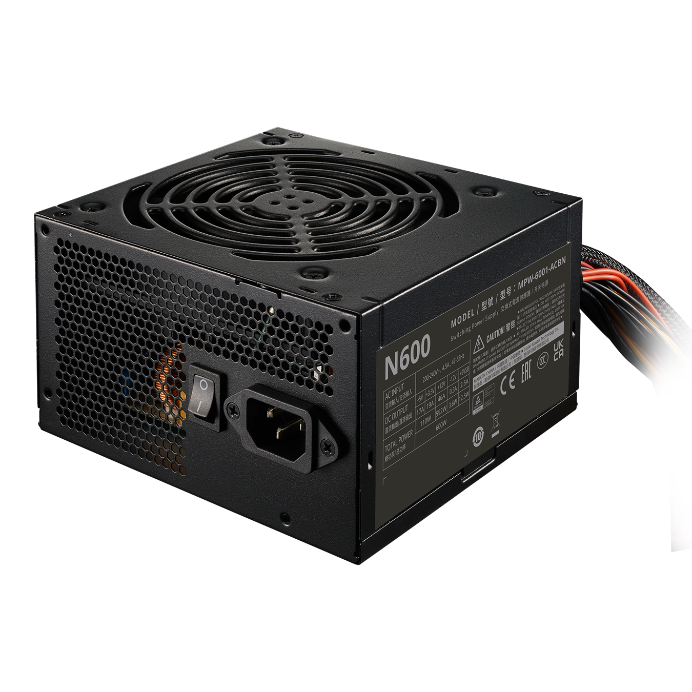 ספק Cooler Master ELITE NEX 600 230V PEAK POWER 600W Active PFC
