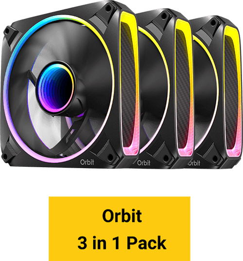 מאווררים למארז Antec Orbit 120 ARGB 3 Pack