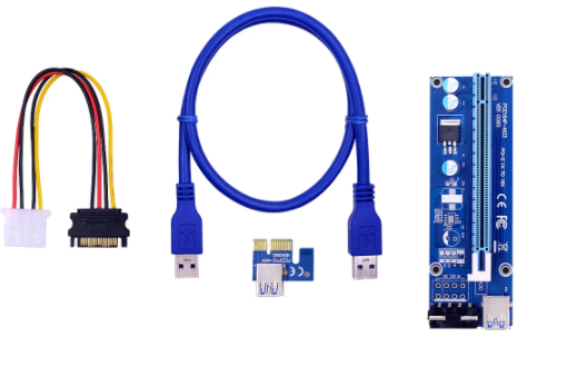 ציוד עזר לכריה PCIe x1 to x16 Powered Extender Riser