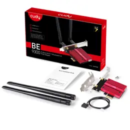 כרטיס רשת CUDY WE9300 PCIE WIFI7 BT5.4 6GHz UP TO 5760 Mbps