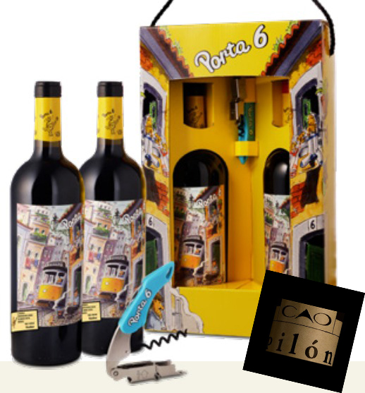 מארז 2 - יין פורטה 6, פותחן וסיגרים CAO