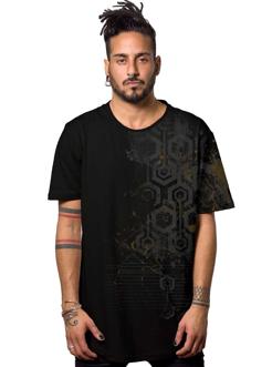 black man t-shirt with a geometric print