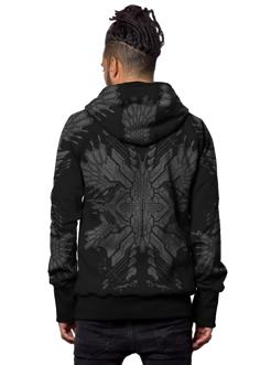 Geometric cyber print black jacket 