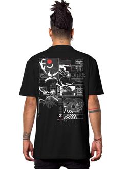 futuristic Japanese print black t-shirt