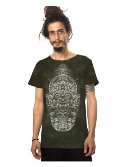 man t-shirt in olive with a psychedelic print