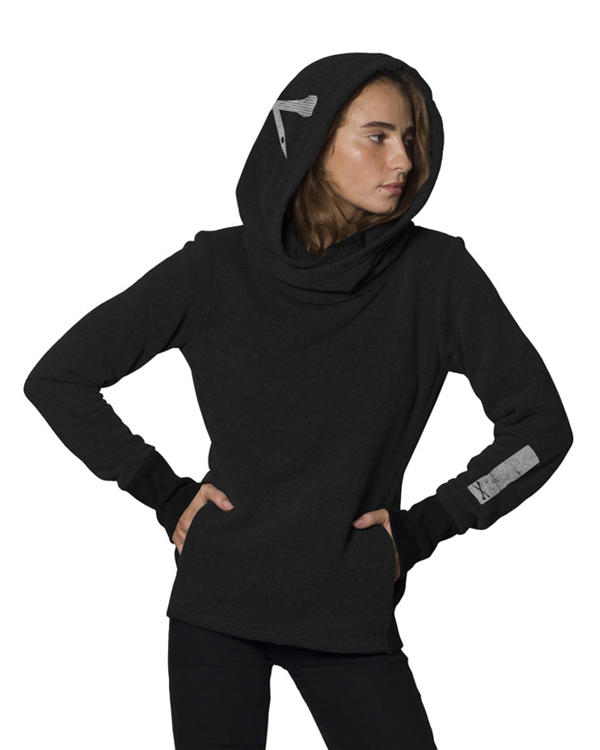 Plazmalab | Urben street style twizy Black hoodie for women
