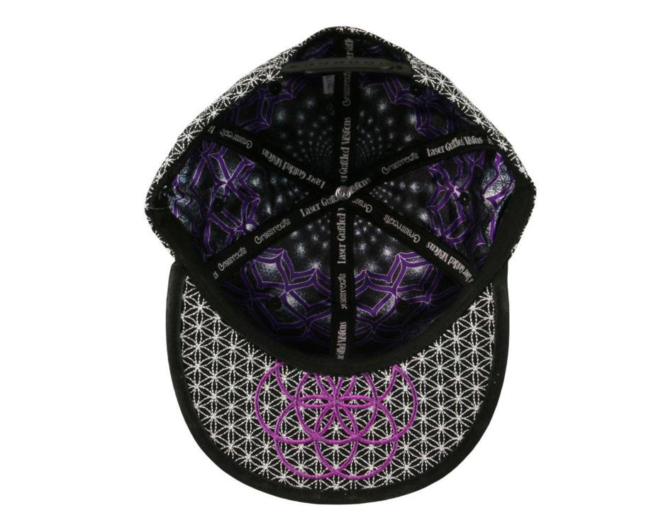 Laser Guided Visions Third Eye Silver Snapback Hat Black