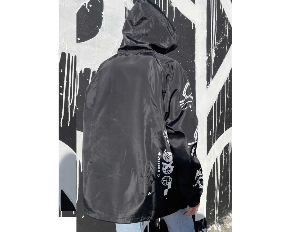 cyber punk nylon black jacket 