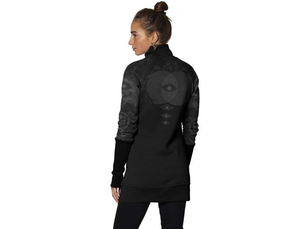 elemental black urban street hoodie for women