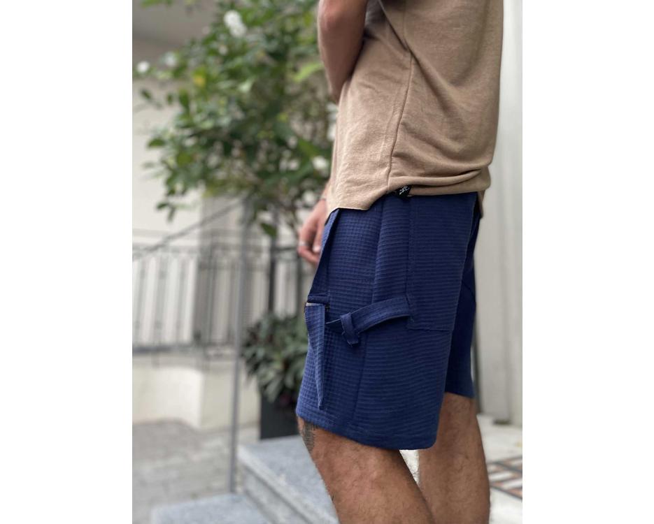casual loose blue shorts 