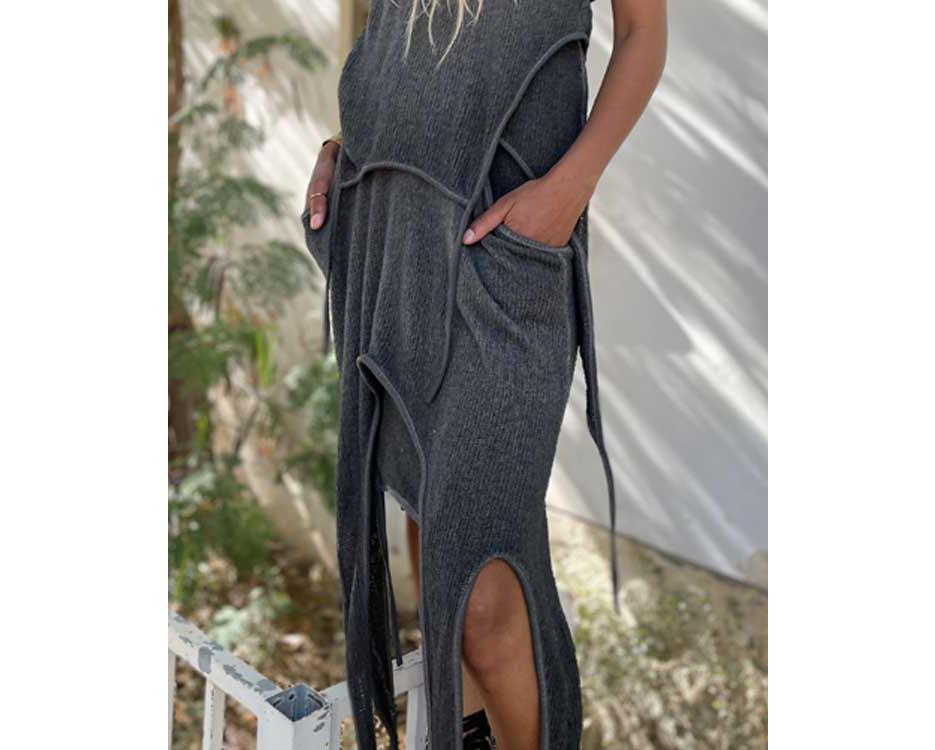 knitted tribal grey skirt