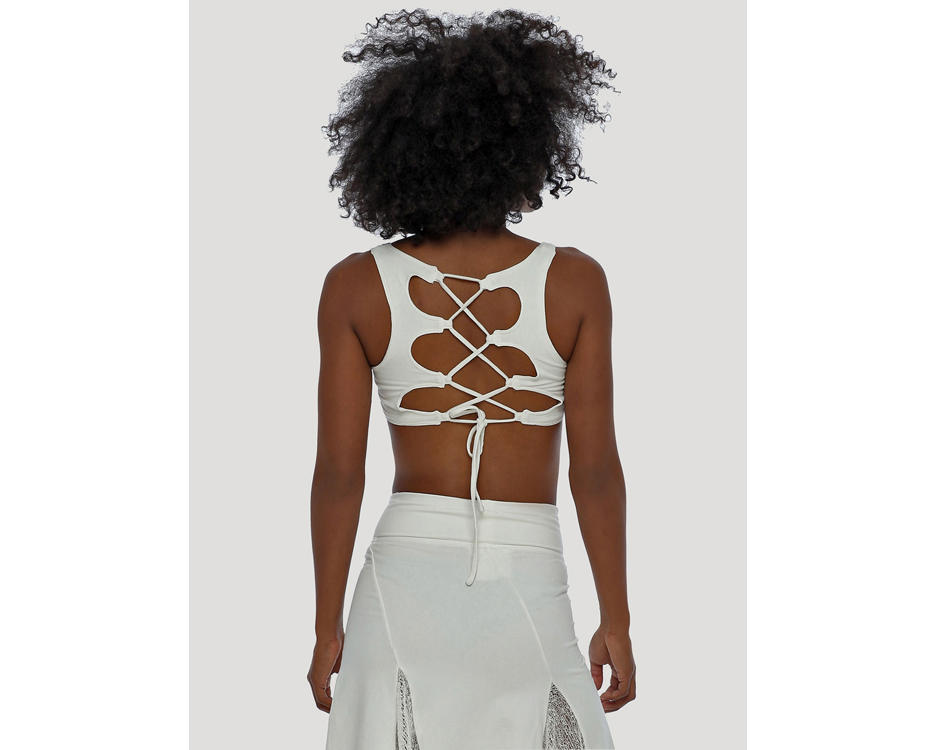 Laced Bra Top OFF WHITE