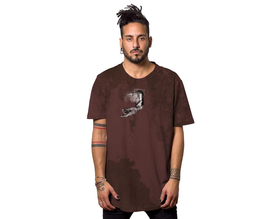 psychedelic abstract BORDEAUX t-shirt 