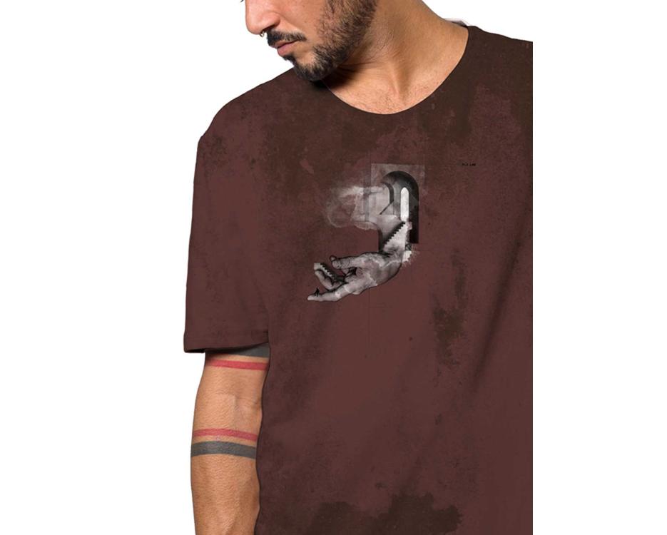 psychedelic abstract BORDEAUX t-shirt 