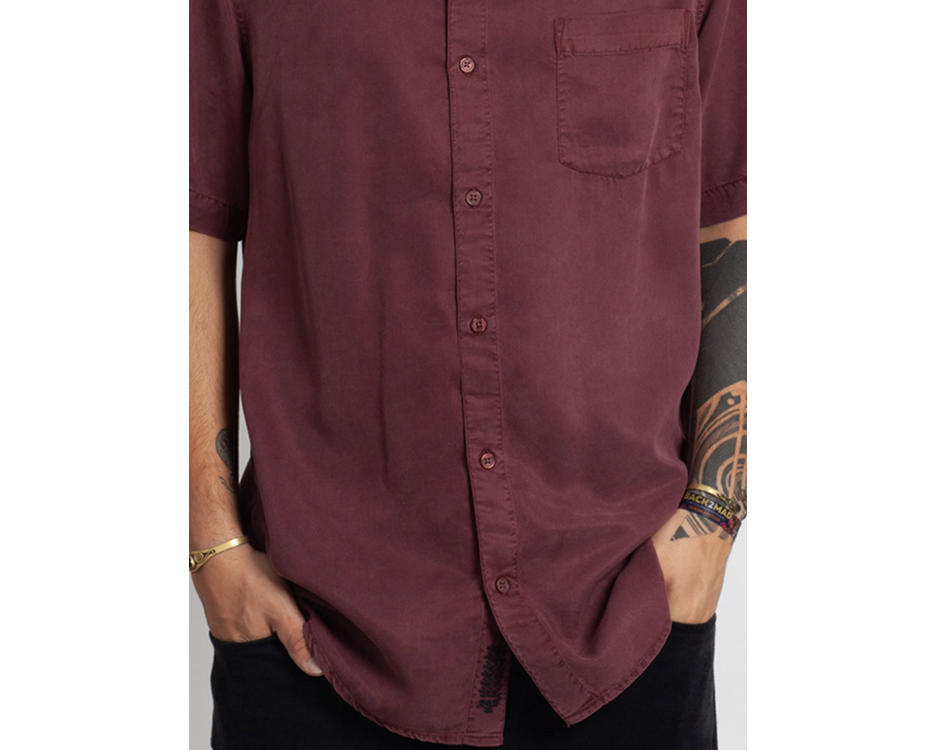 OR BUTTON SHIRT BORDEAUX WASH