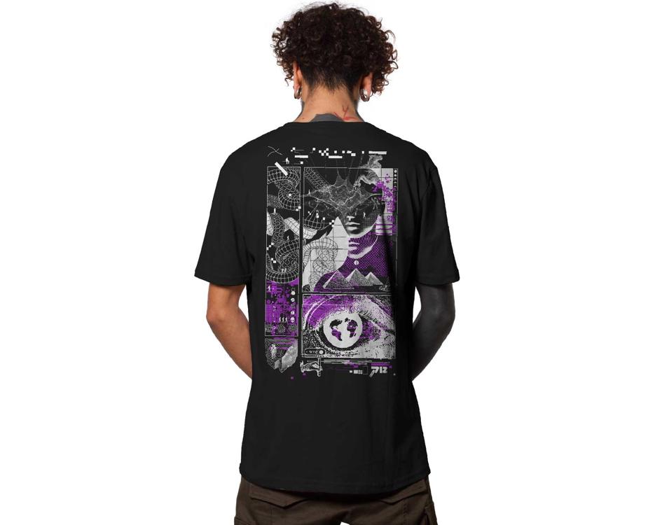 Black digital psychedelic T-Shirt