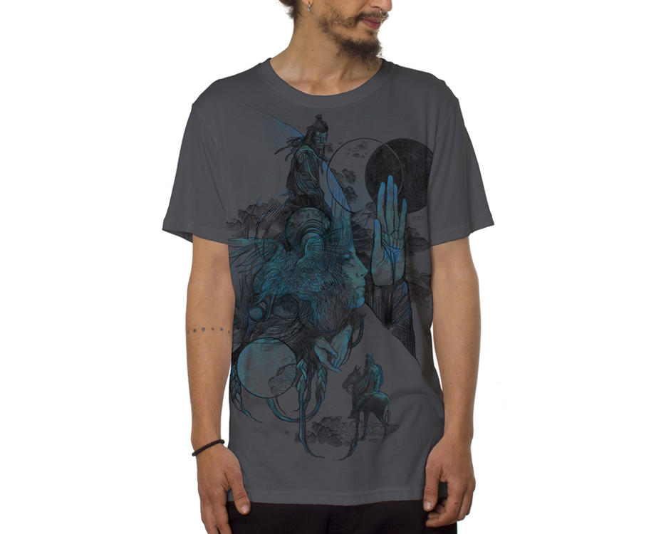 dark grey tribal rave t-shirt