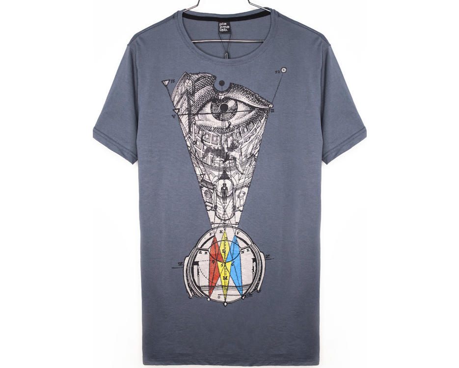 man t-shirt with a Abstract psychedelic eye print 