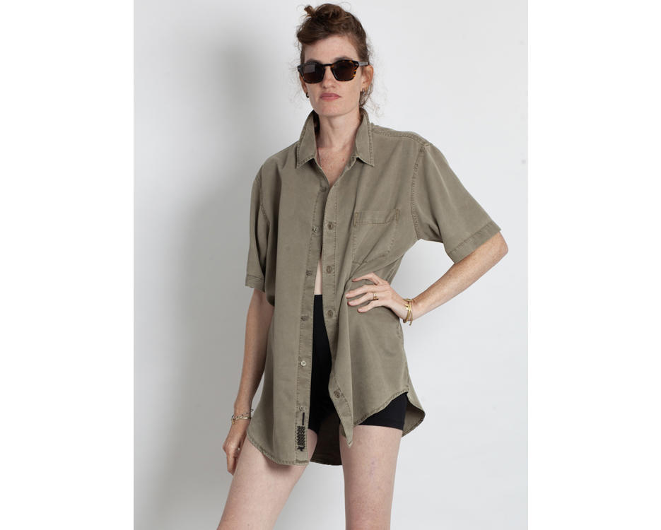 OR BUTTON SHIRT GREEN WASH