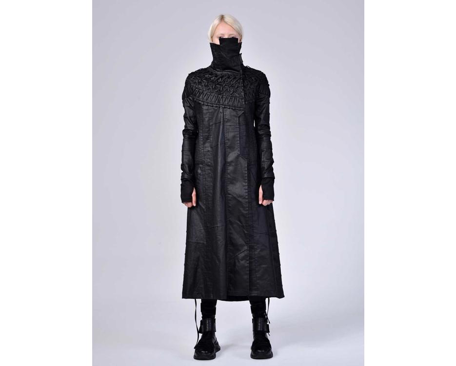 Futuristic black long jacket 