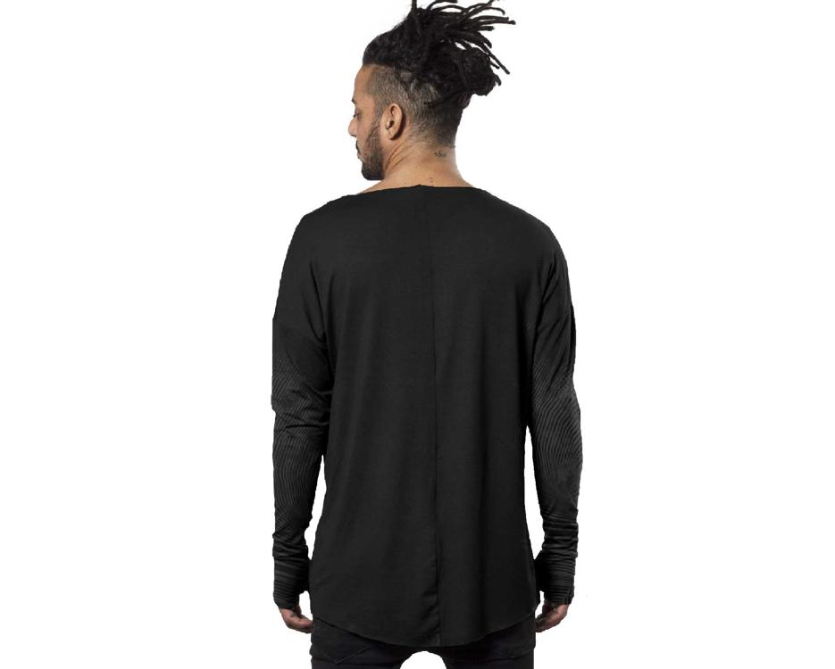 Okinami Urban street style long sleeve black shirt 
