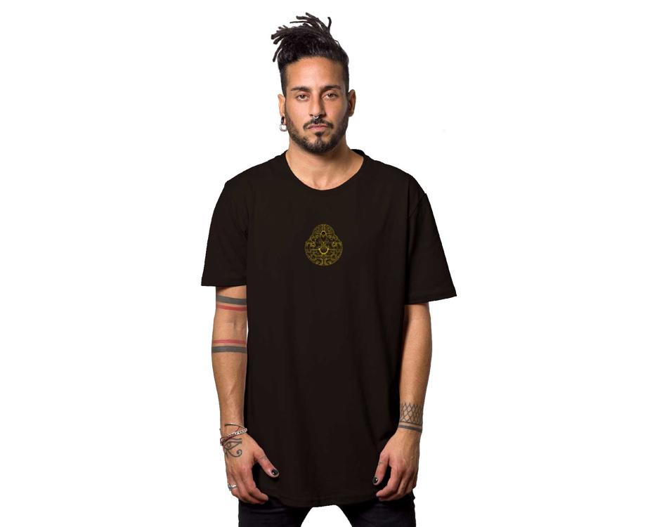 tribal shaman brown print t-shirt