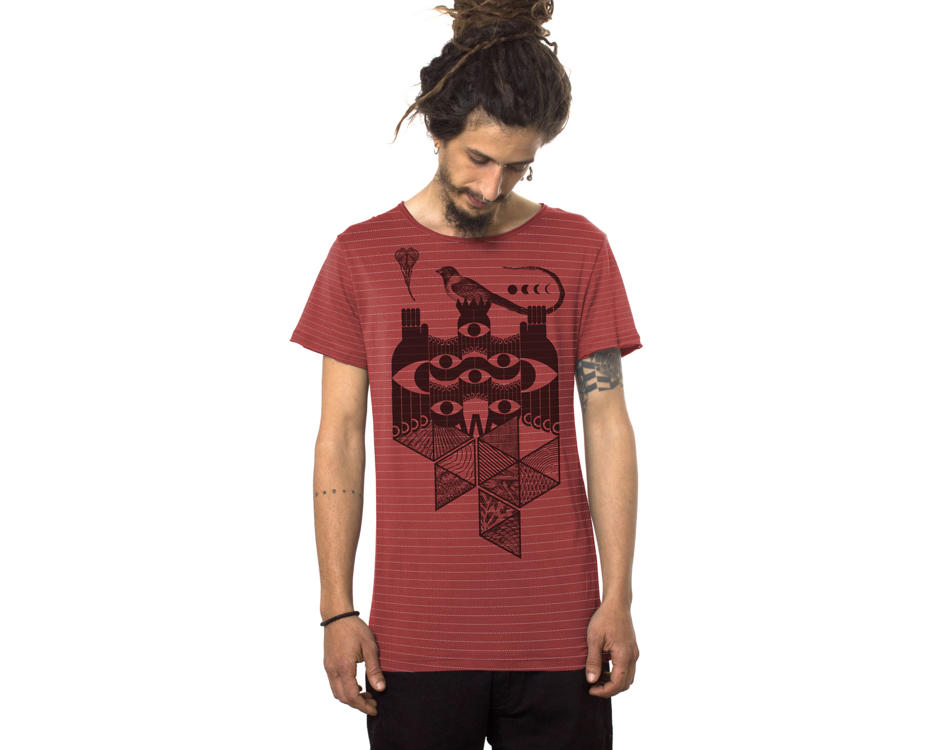 abstract urban red t-shirt