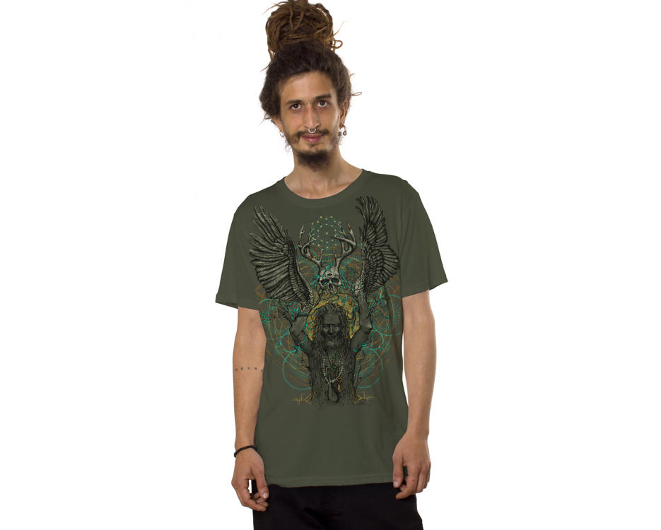 psychedelic olive t-shirt