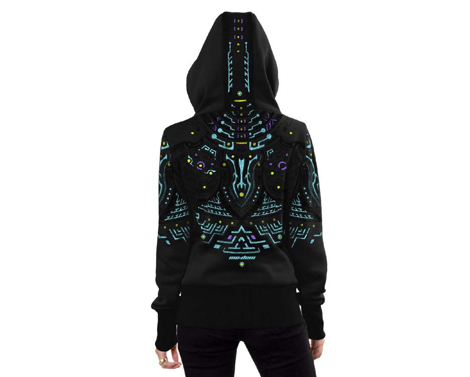 Women hoodie Black Modem Festival psychedelic T-shirt