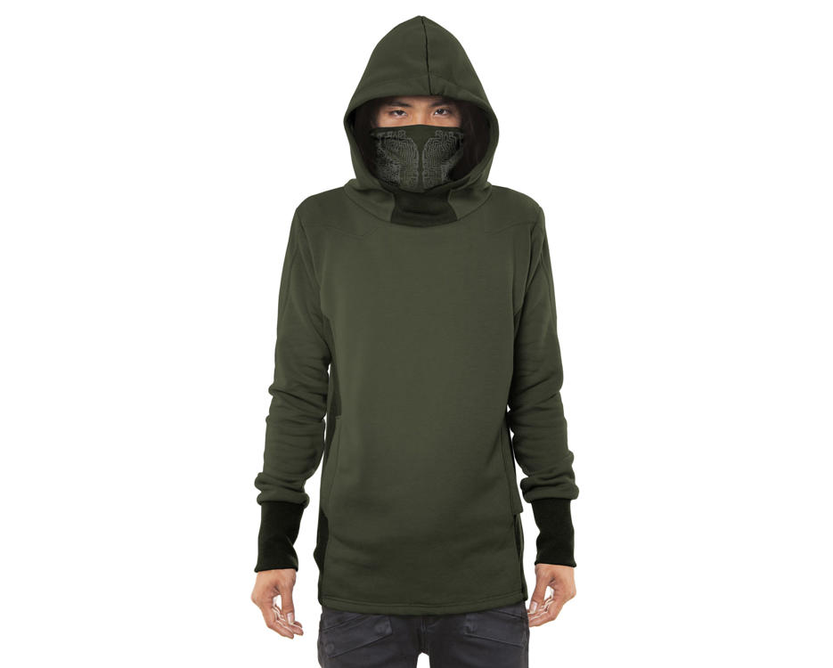 brown ninja cyberpunk hoodie