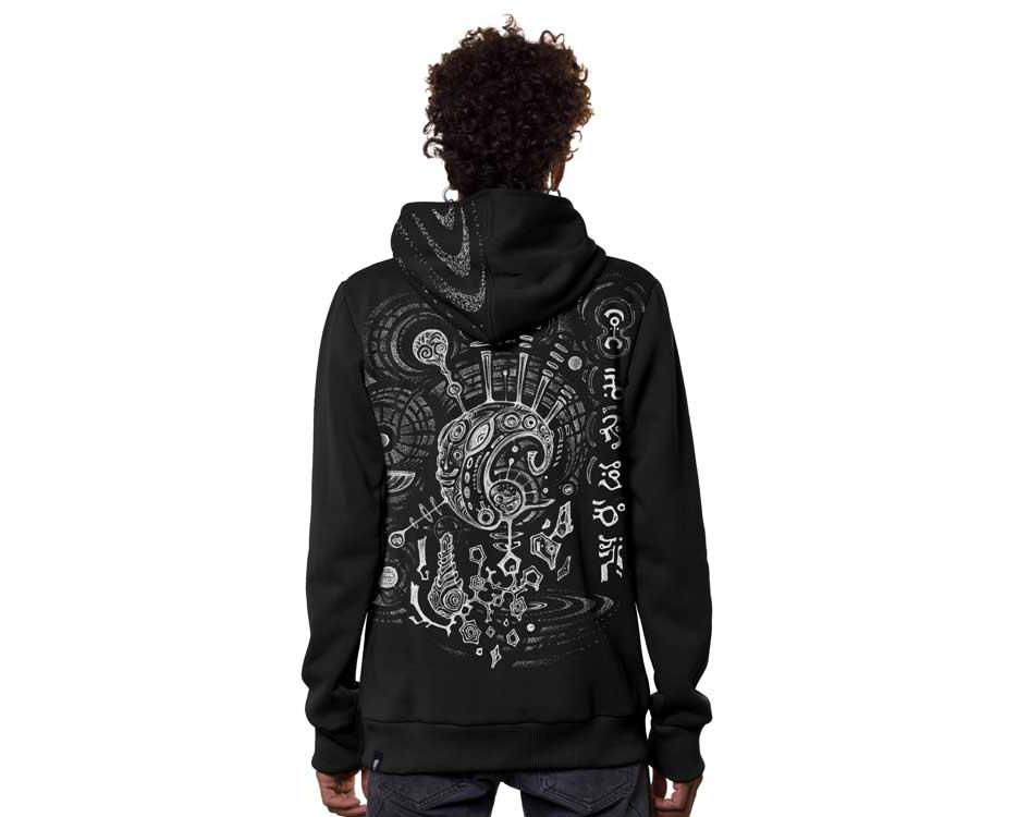 black psychedelic hoodie for men